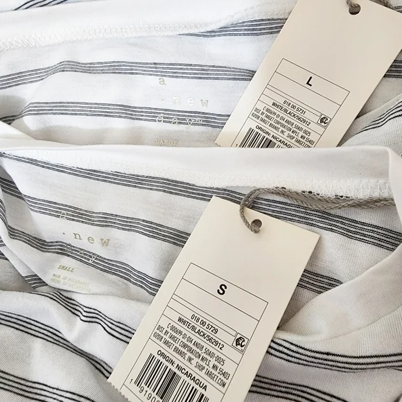 A New Day * Black & White Stripe 3/4 Sleeve Top* NWT * Multiple Sizes * - Picture 7 of 9